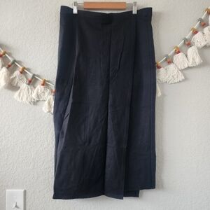 Betabrand The Sassiest Skort Overlay Pants Ponte Black Crop Business Casual L